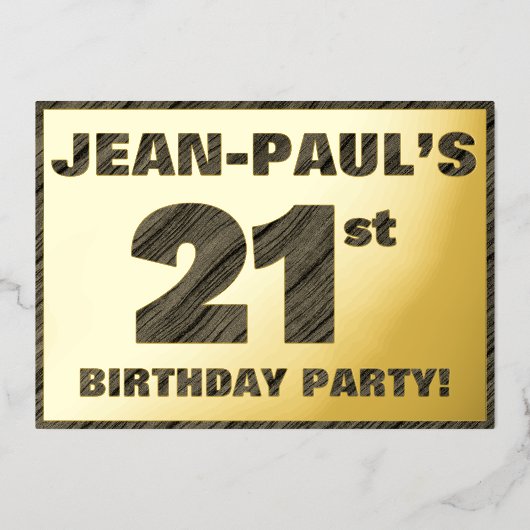 21ste verjaardag van de partij van Birthday - Vett Folie Uitnodiging (Voorkant)