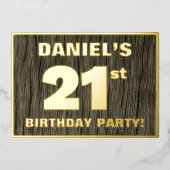 21ste verjaardag: Vet, Faux-waterkorenpatroon Folie Uitnodiging (Voorkant)