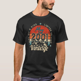 21ste Verjaardag Vintage mei 2001 Een van een soor T-shirt