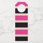 21ste Verjaardag Zwart Hot Pink Gold Glitter Confe Flessenhanger (Achterkant)