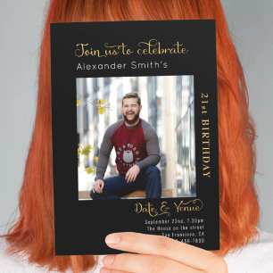 21ste verjaardag zwart kaart