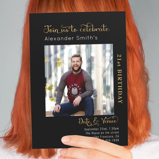 21ste verjaardag zwart kaart