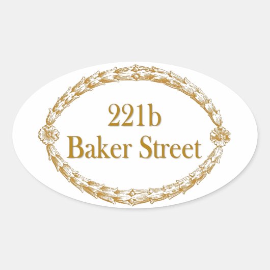 221b Baker Street Ovale Sticker (Voorkant)