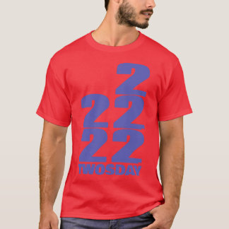 22222 Twosday in Zeer Peri Typografie T-shirt