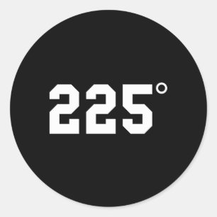 225 graden BBQ grillen Rookvlees Ronde Sticker