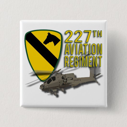 227e luchtvaartregeling Apache Vierkante Button 5,1 Cm (Voorkant)