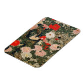 22. 牡 小 図, 若 冲 Peonies en kleine vogels, Jakuchüu Magneet (Linkerzijde)