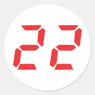 22 22 digitale alarmklok ronde sticker