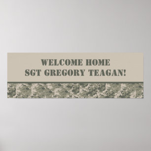 22,5-inch x7.5-inch persoonlijke banner ACU Camo Poster