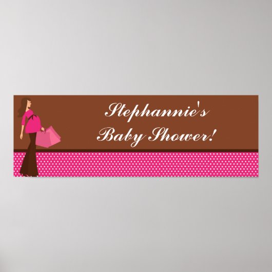 22.5 "x7.5" Gepersonaliseerde Banner Roze Mod Mom Poster (Voorkant)