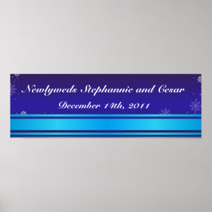 22,5 "x7,5" gepersonaliseerde banner witte sneeuw poster