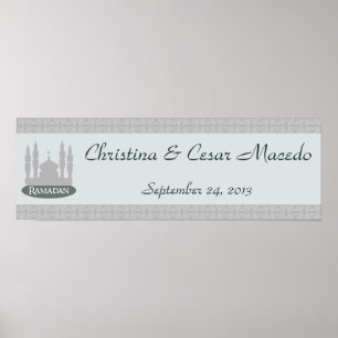 22,5 "x7,5" gepersonaliseerde banner Zacht Blauw I Poster