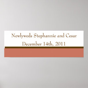 22,5 "x7,5" gepersonaliseerde roze/bruine metselaa poster