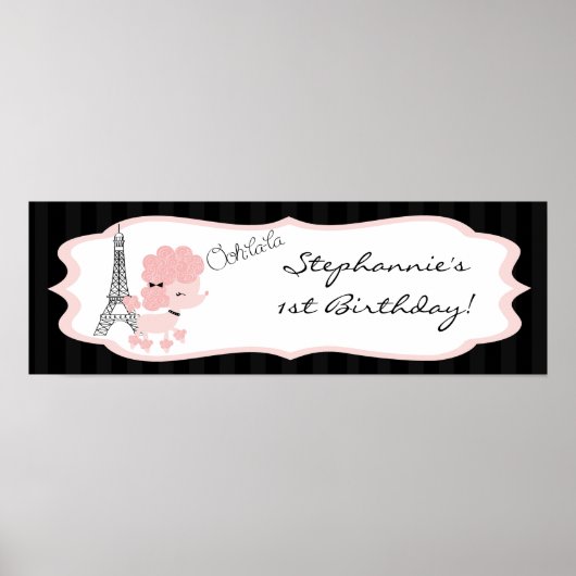 22,5 x 7,5-inch Persoonlijke banenroze balk - Pari Poster (Voorkant)