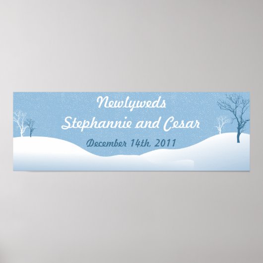 22,5 x 7,5-inch persoonlijke banner Winter Blue Ch Poster (Voorkant)
