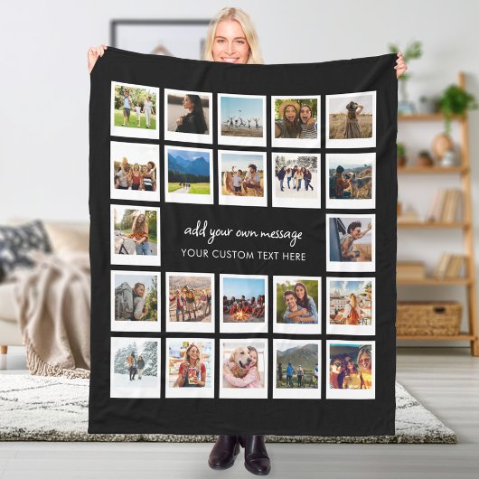 22 Afbeelding gepersonaliseerde fotocollage Fleece Deken