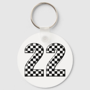 22 auto-racenummer sleutelhanger