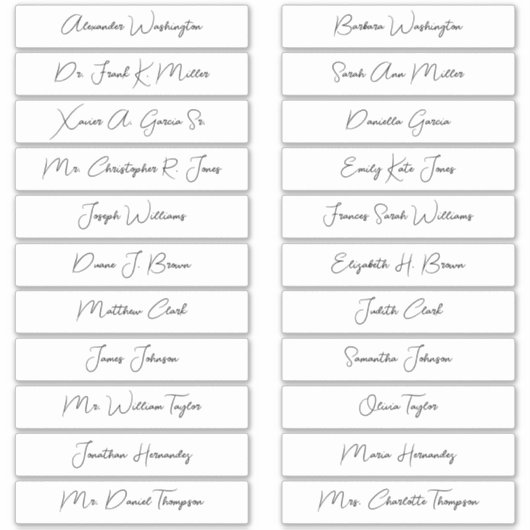 22 bruiloft gastnamen Elegant Monoline Script Sticker (Voorkant)