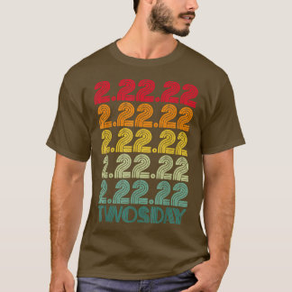22 februari 2022 Funny 22222 Retro Vinta T-shirt