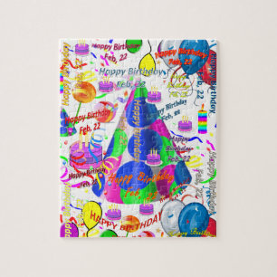 22 februari, Birthday Jigzaag Puzzle Legpuzzel