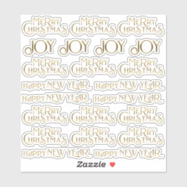 22 Gold Happy Nieuwjaar met prettige feestdagen en Sticker
