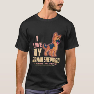 22 Ik hou van mijn Duitse herder Mensen irriteren T-shirt