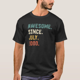 22 jaar Geweldige sinds juli 2000 22e verjaardag T-shirt