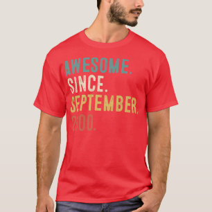 22 jaar oud cadeau Geweldige sinds september 2000 T-shirt