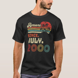22 jaar oud Geweldige sinds juli 2000 22e verjaard T-shirt
