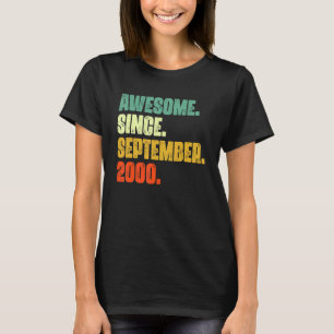 22 jaar oud Geweldige sinds september 2000 22nd 16 T-shirt