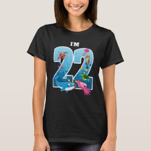 22 Jaar Oud Verjaardag Walvis Zee Dier Verjaardag T-shirt