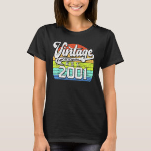 22 jaar oude Vintage 2001 22e verjaardag 2 T-shirt