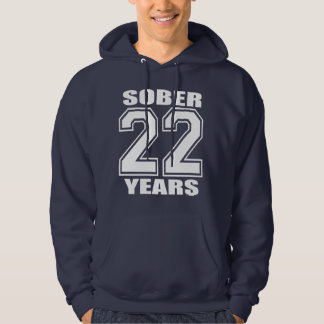 22 JAAR Sober White op Donker Hoodie