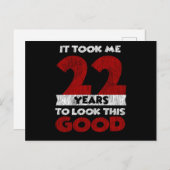 22 jaar verjaardag gaf me er goed uit te zien 22e briefkaart (Voorkant / Achterkant)