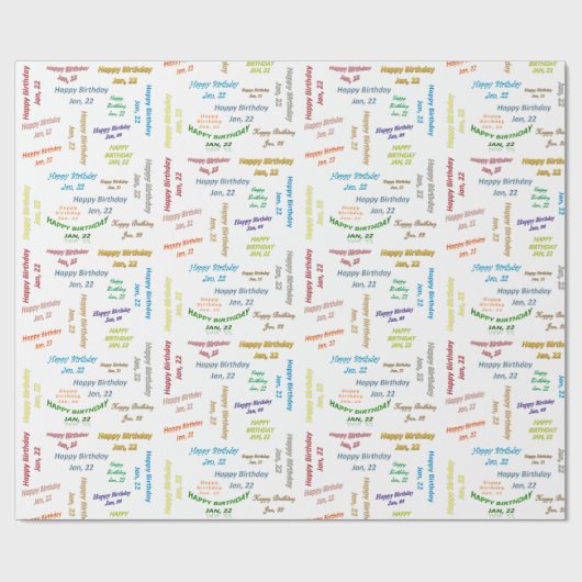 22 januari, cadeaupapier voor cadeautjes (Vlak)