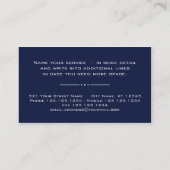 22 Moderne Carte de visite professionnel bleu arge (Dos)