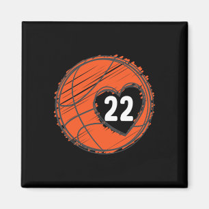 #22 Nummer 22 - Basketbal Graphic Gezegde Ball Bba Magneet