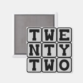22, nummer 22 magneet (Voorkant / Achterkant)