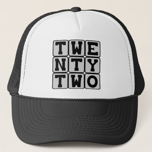 22, nummer 22 trucker pet (Voorkant)
