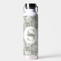 22 oz.Roos Tuin Monogram Salie Groene Waterfles