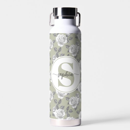 22 oz.Rose Jardin Monogramme Sage Green Bouteille (Avant)