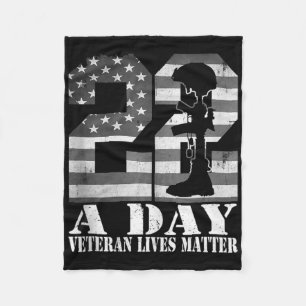 22 Per Dag Veteraan Leeft Amerikaanse Vlag Militai Fleece Deken
