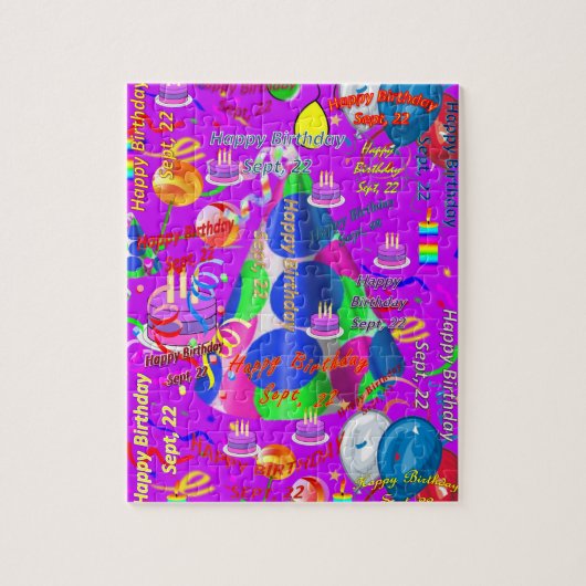 22 september, Birthday Jigzaag Puzzle Legpuzzel (Verticaal)
