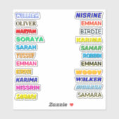 22 stuks (waterdichte vinyl) op maat gemaakte naam sticker (Vel)