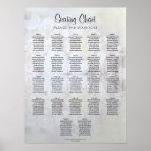 22 Tabel White Reflections Wedding Seating Chart Poster (Voorkant)