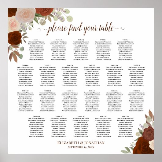 22 Tableau Automne Floral Chic Mariage Tableau de  (Devant)