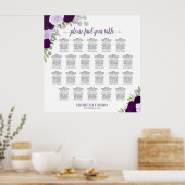 22 Tableau Boho pourpre Mariage floral tableau (Cuisine)