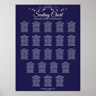 22 Tableau Élégant Mariage bleu de la Marine