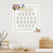 22 Tableau Mariage Platine Or et rose Floral (Cuisine)