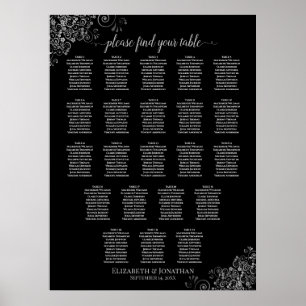 22 Tableau Mariage Sièges Frilles noir et gris